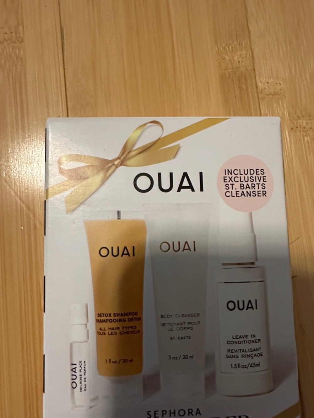 OUAI Travel Hair Set in White & Yellow